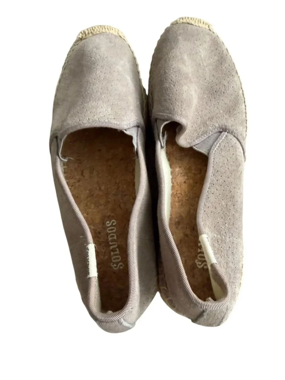 SOLUDOS Taupe Platform Espadrilles Flats Size 6.5